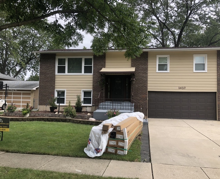 New siding installation