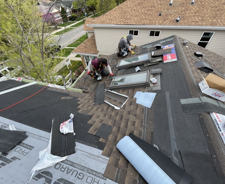 New roof installation