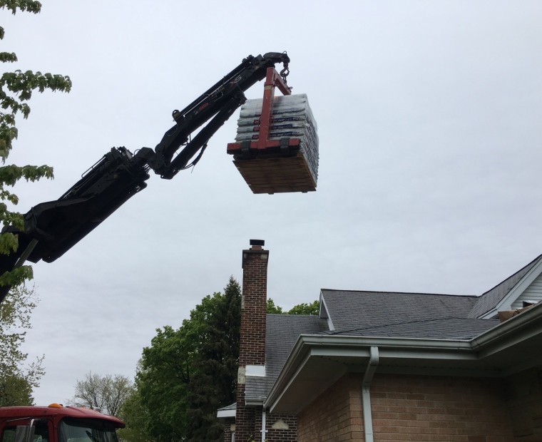 Roofing material delivery