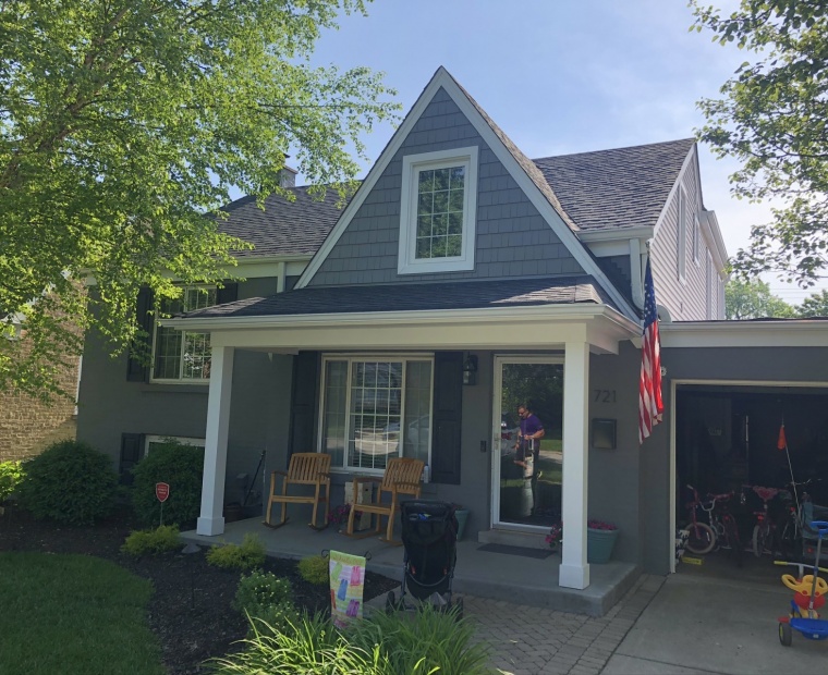 Completed siding installation